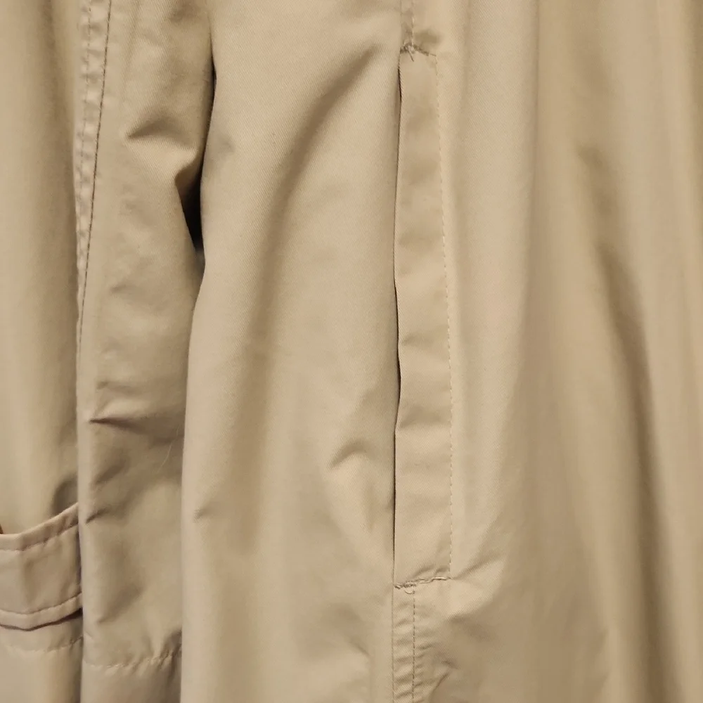 Lands End Tan Trench Coat Lightweight Classic Style - Picture 12 of 12